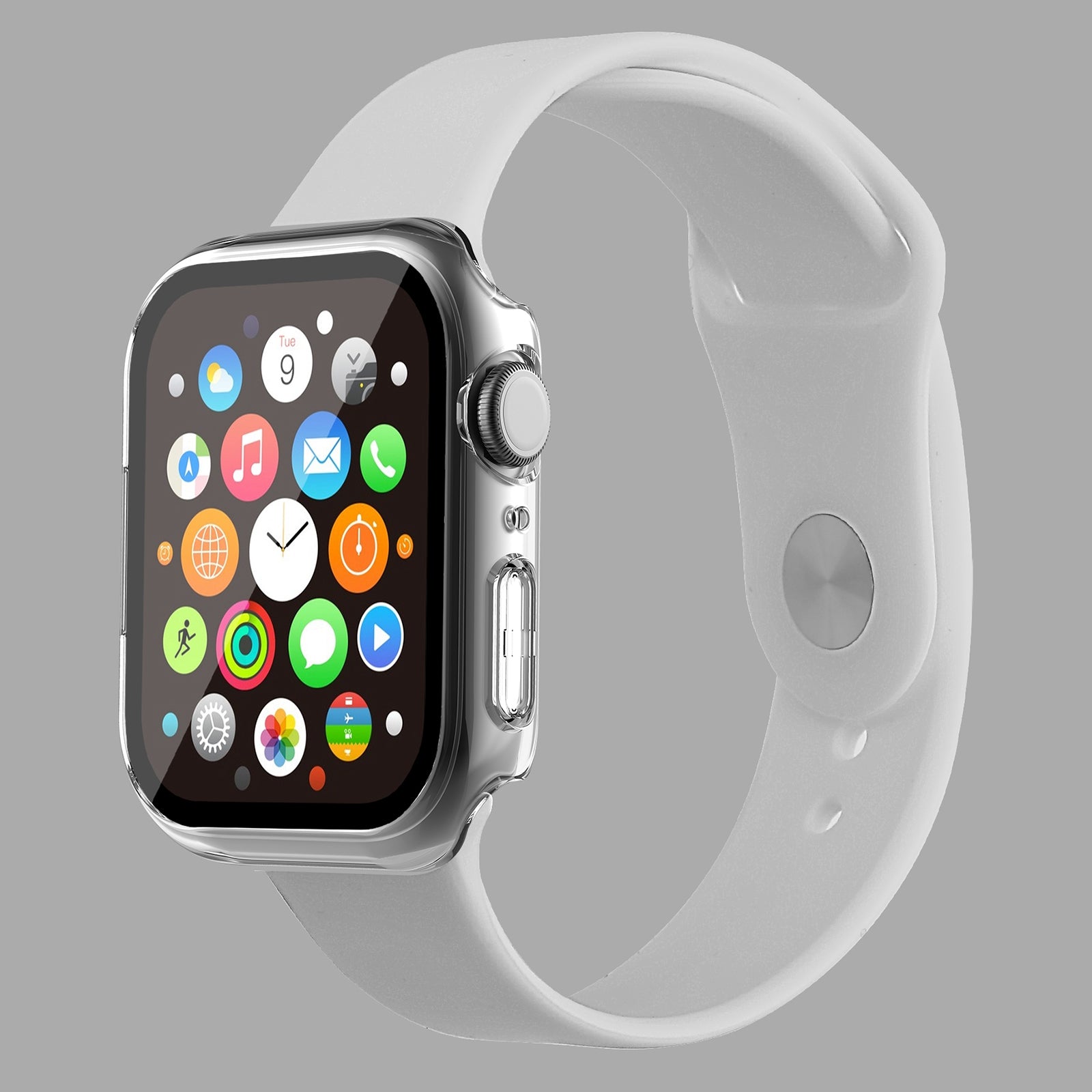For Apple Watch Series 7 41mm Silicone Durable Watch Band+Hard PC Case with Built-in Tempered Glass Screen Film Size M L For Apple Watch Series 7 41mm Silicone Durable Watch Band+Hard PC Case with Built-in Tempered Glass Screen Film Size M L